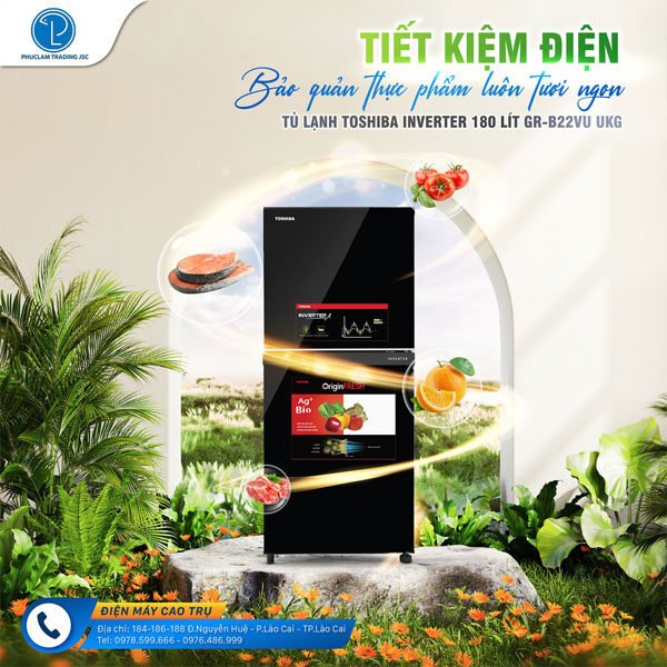 Tủ lạnh Toshiba Inverter 180 lít GR-B22VU UKG
