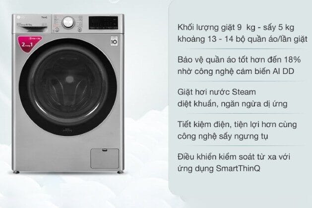 Máy giặt sấy LG 9kg: Đánh giá chi tiết, ưu nhược điểm và nên mua không?